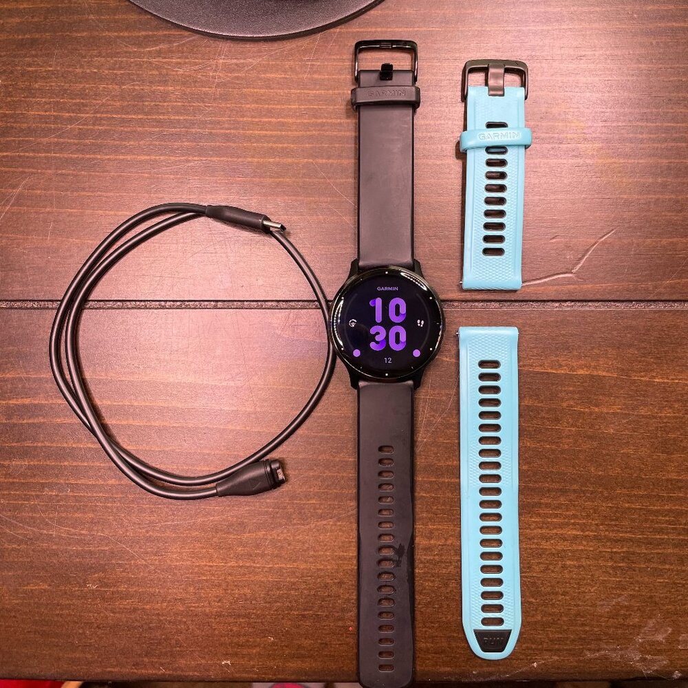 Garmin Venu 3 - Slate Stainless Steel Bezel with Black Case and Silicone Band